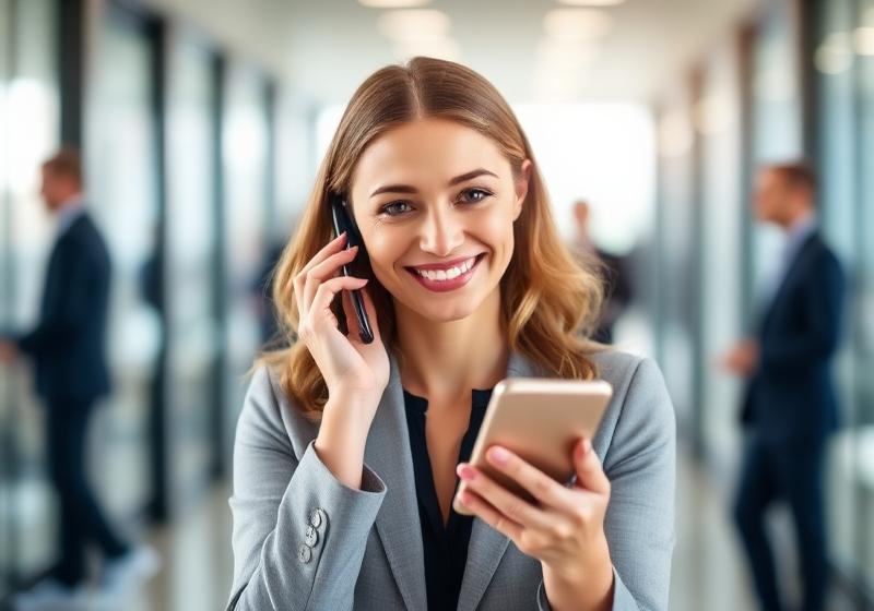 Businesswoman making a call on a mobile phone