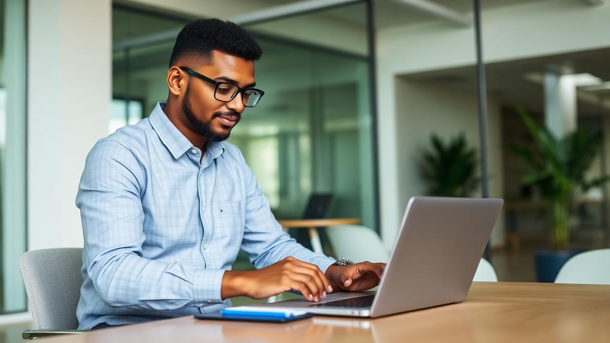 Collections manager reviewing cost per account figures on a laptop